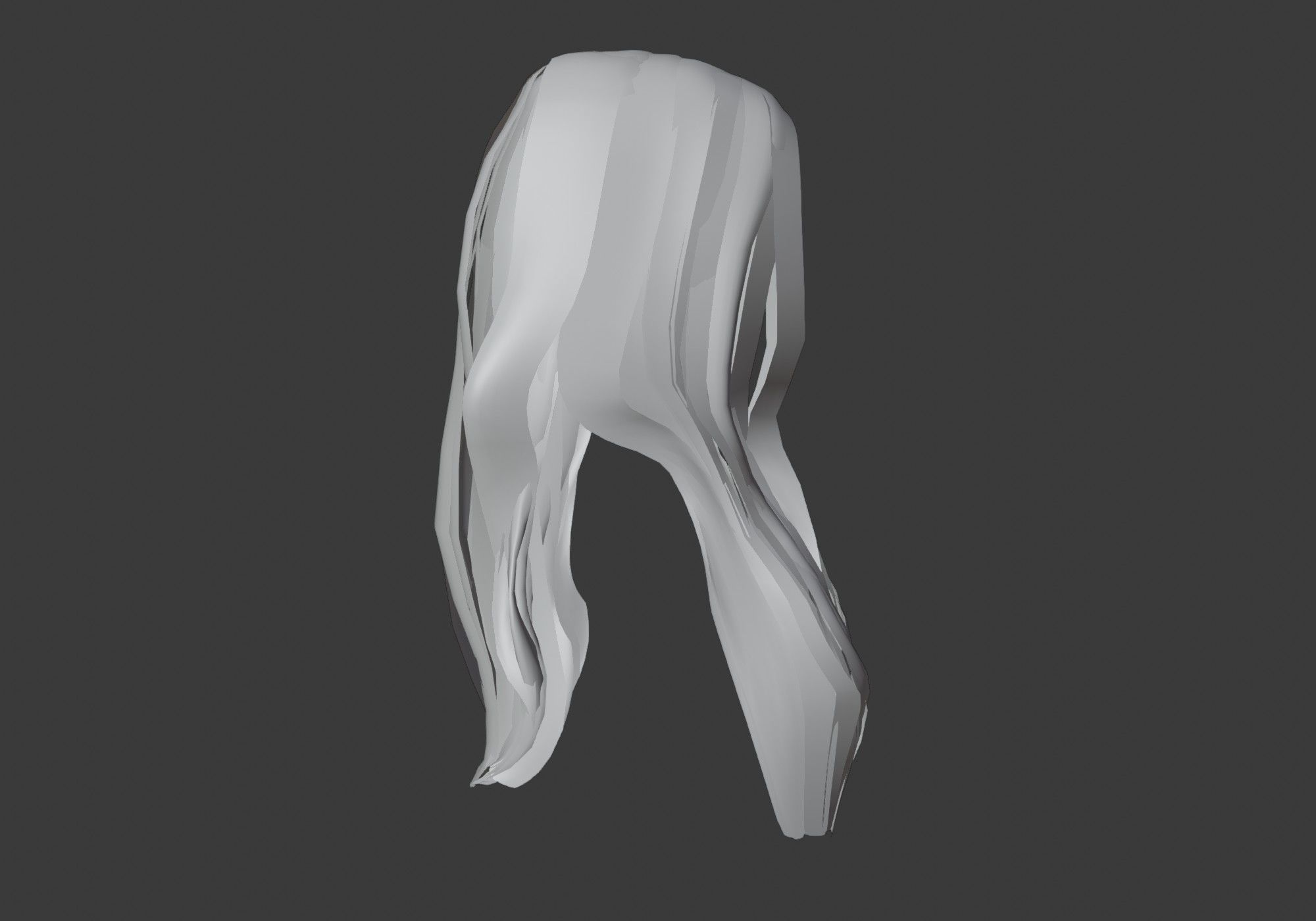 long wavy hair Low-poly 3D model_22