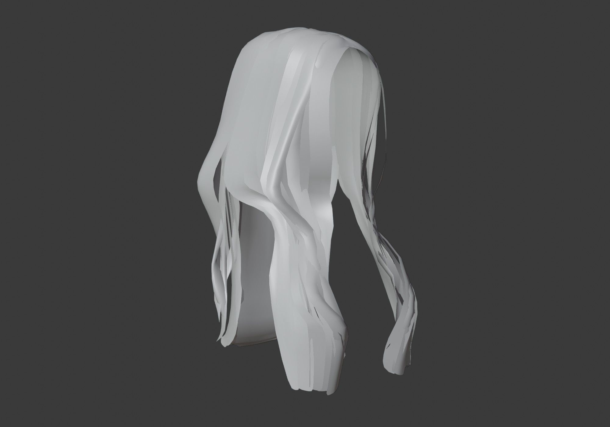 long wavy hair Low-poly 3D model_18