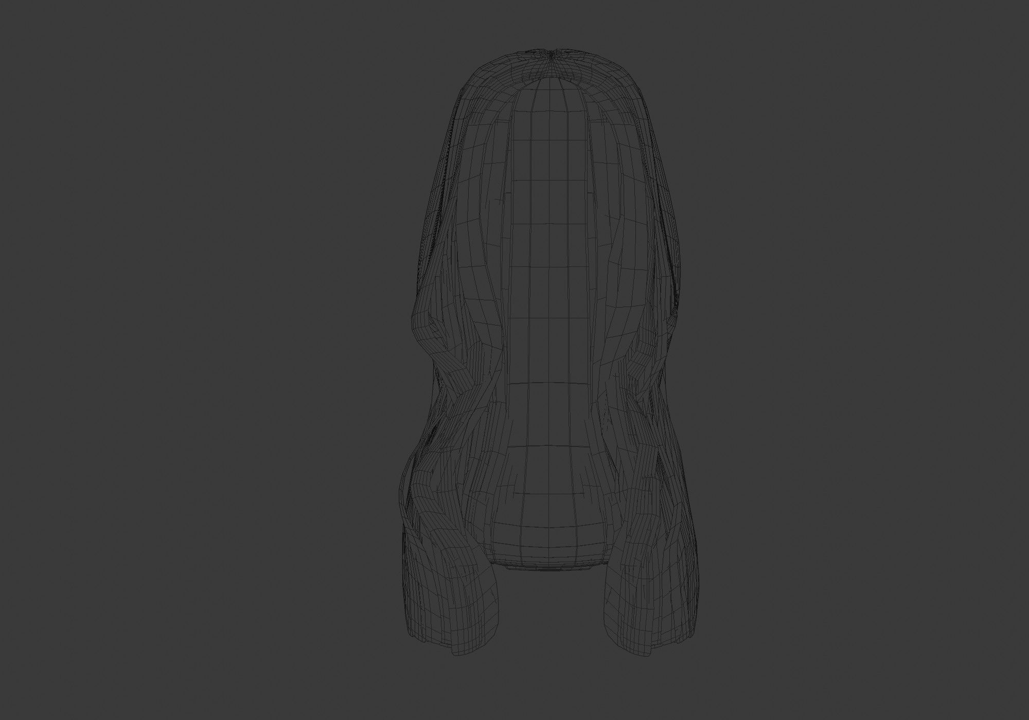 long wavy hair Low-poly 3D model_25