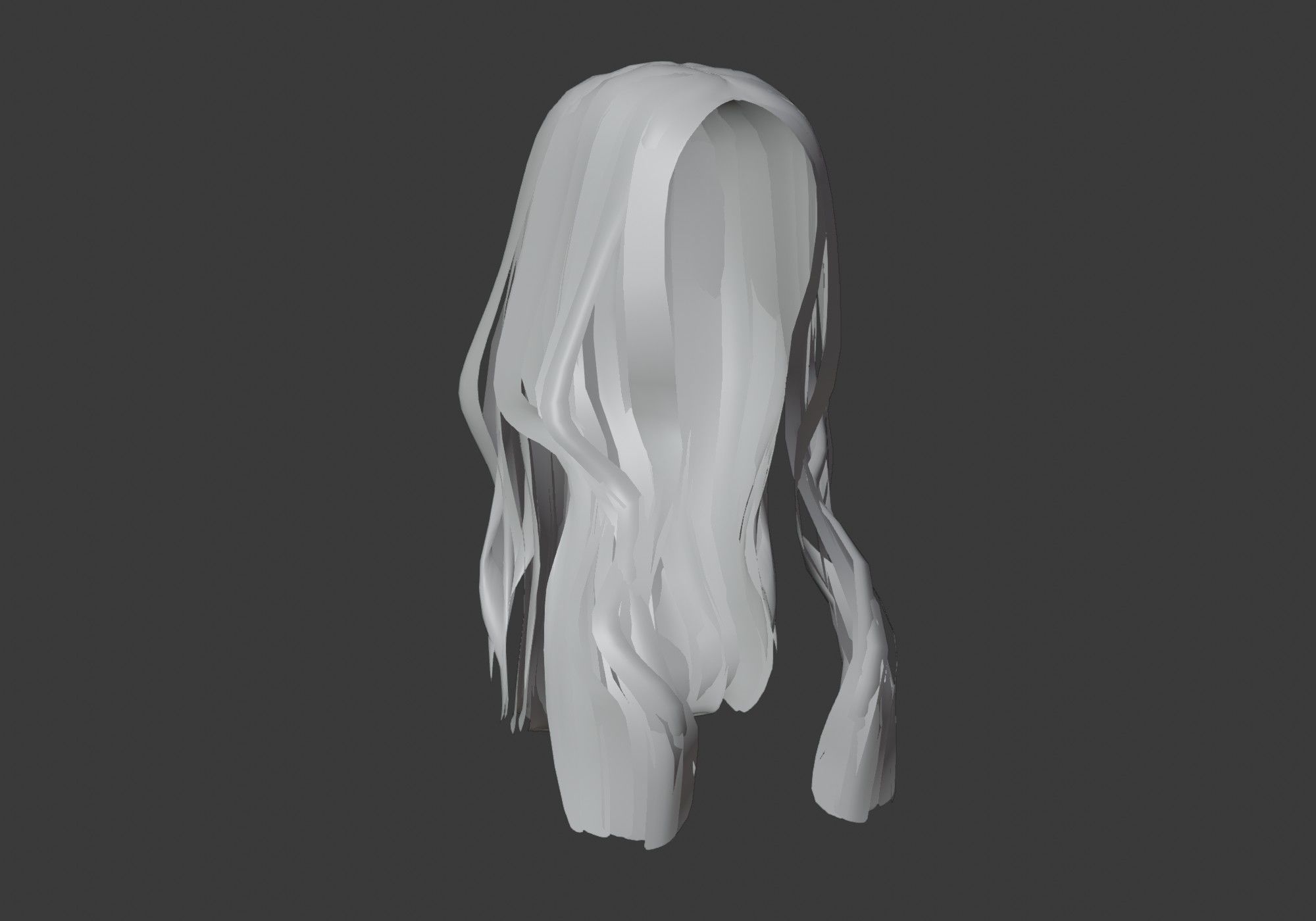 long wavy hair Low-poly 3D model_20
