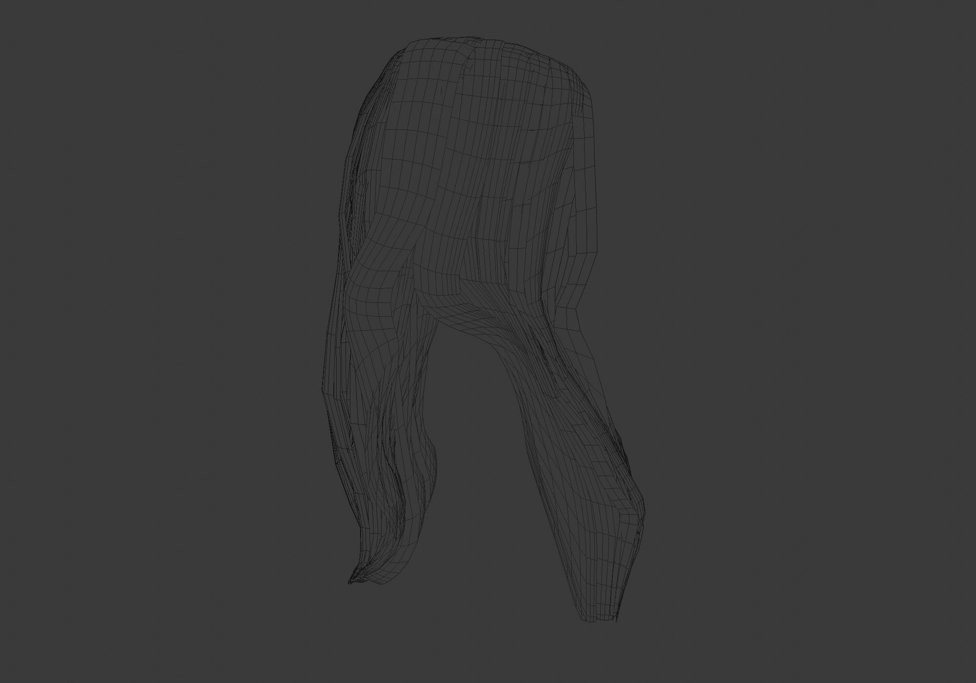 long wavy hair Low-poly 3D model_28