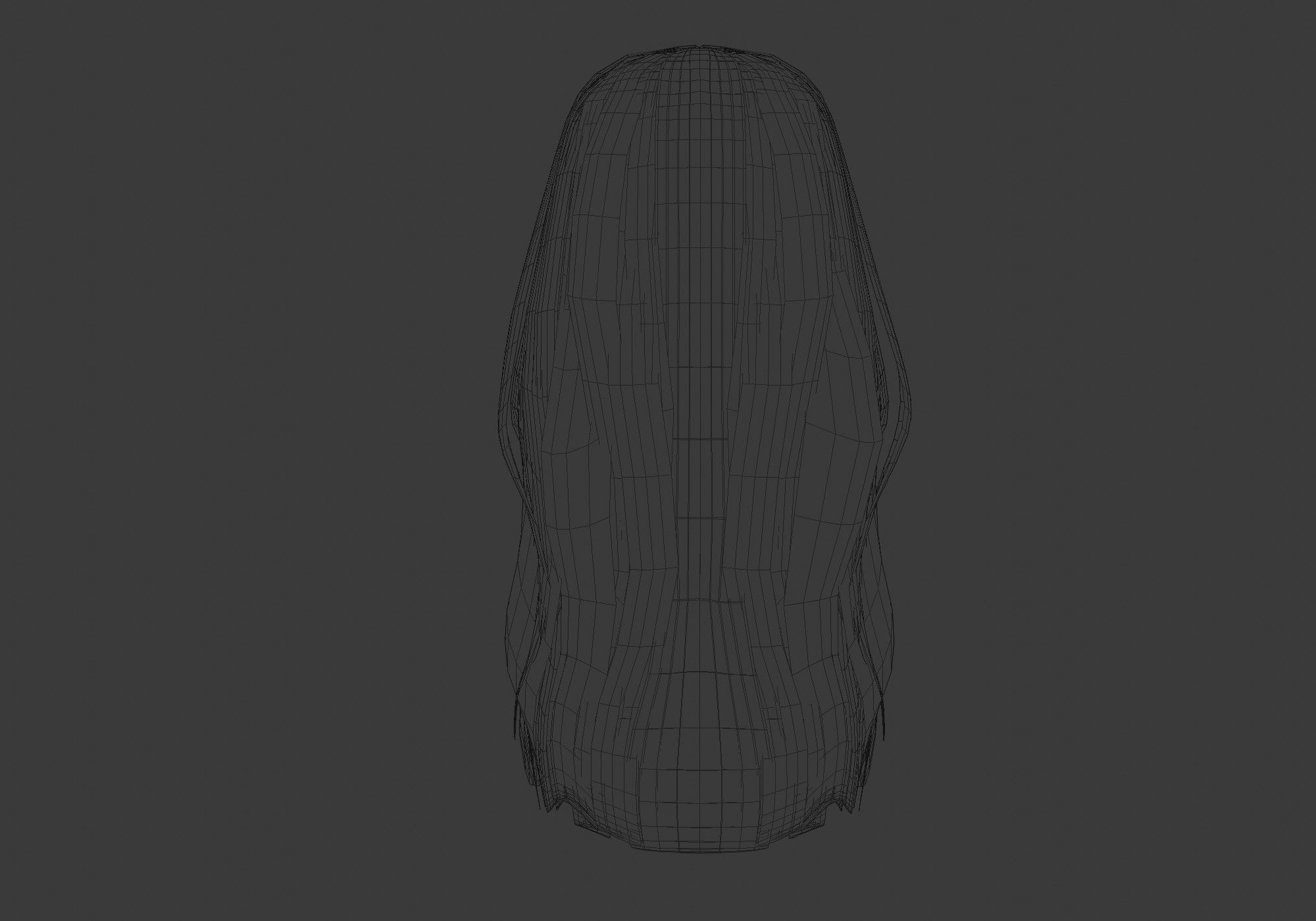 long wavy hair Low-poly 3D model_24