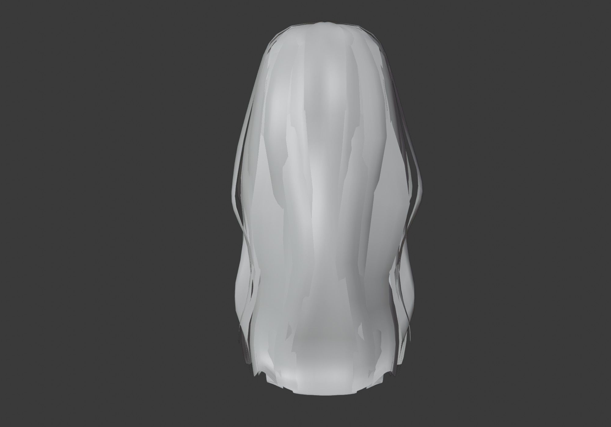 long wavy hair Low-poly 3D model_21