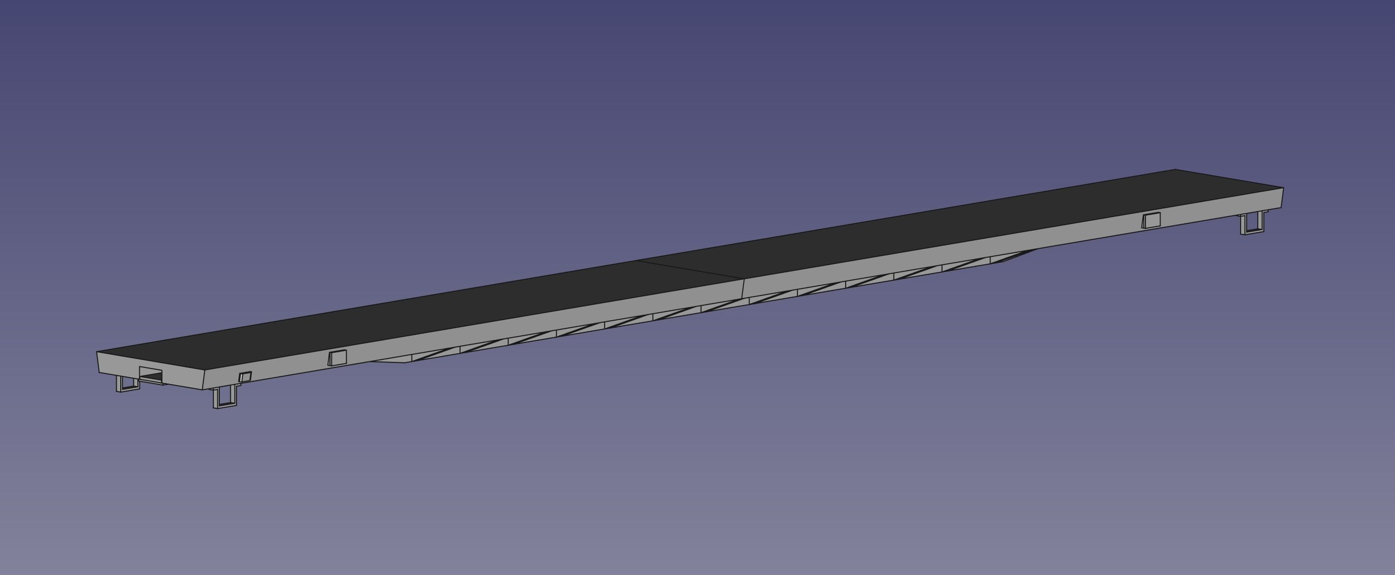 Flat Car 89 foot HO 3D print model_5