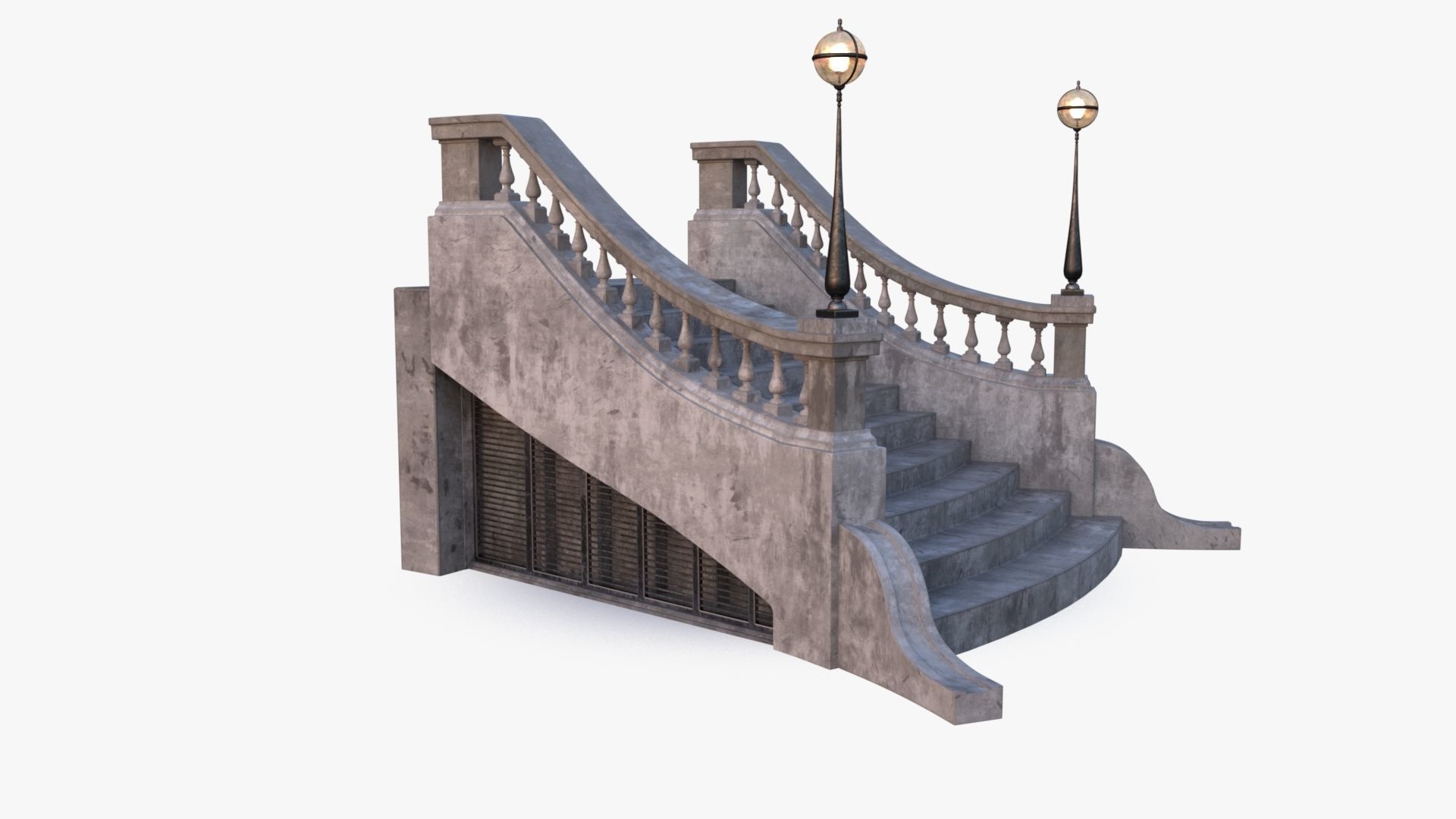 Stone Stair 0001 Low-poly 3D model_13