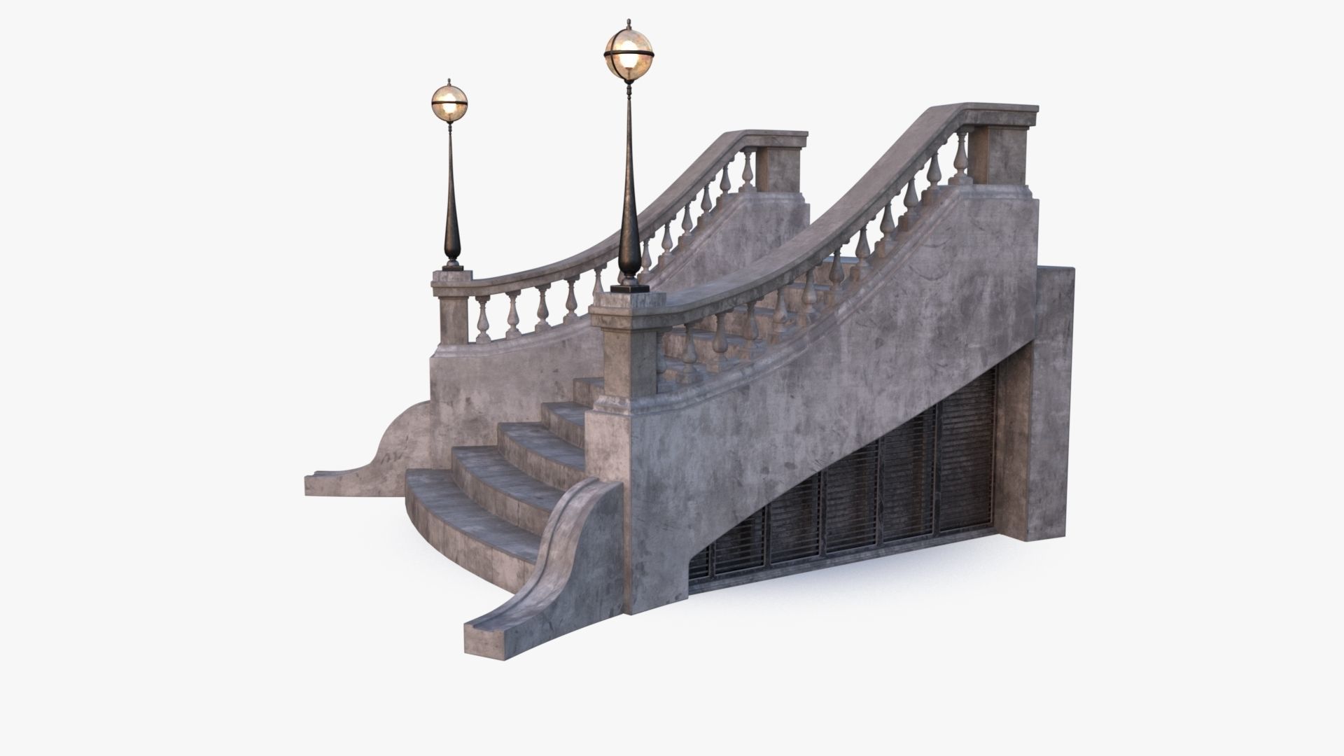 Stone Stair 0001 Low-poly 3D model_12