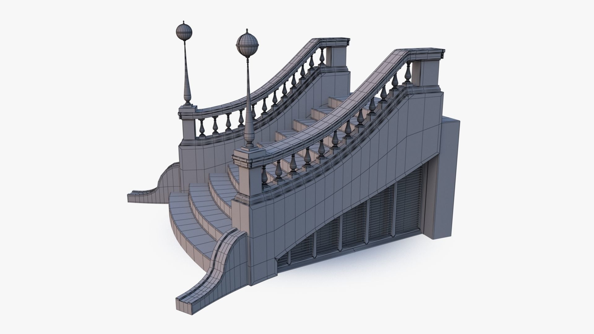 Stone Stair 0001 Low-poly 3D model_26