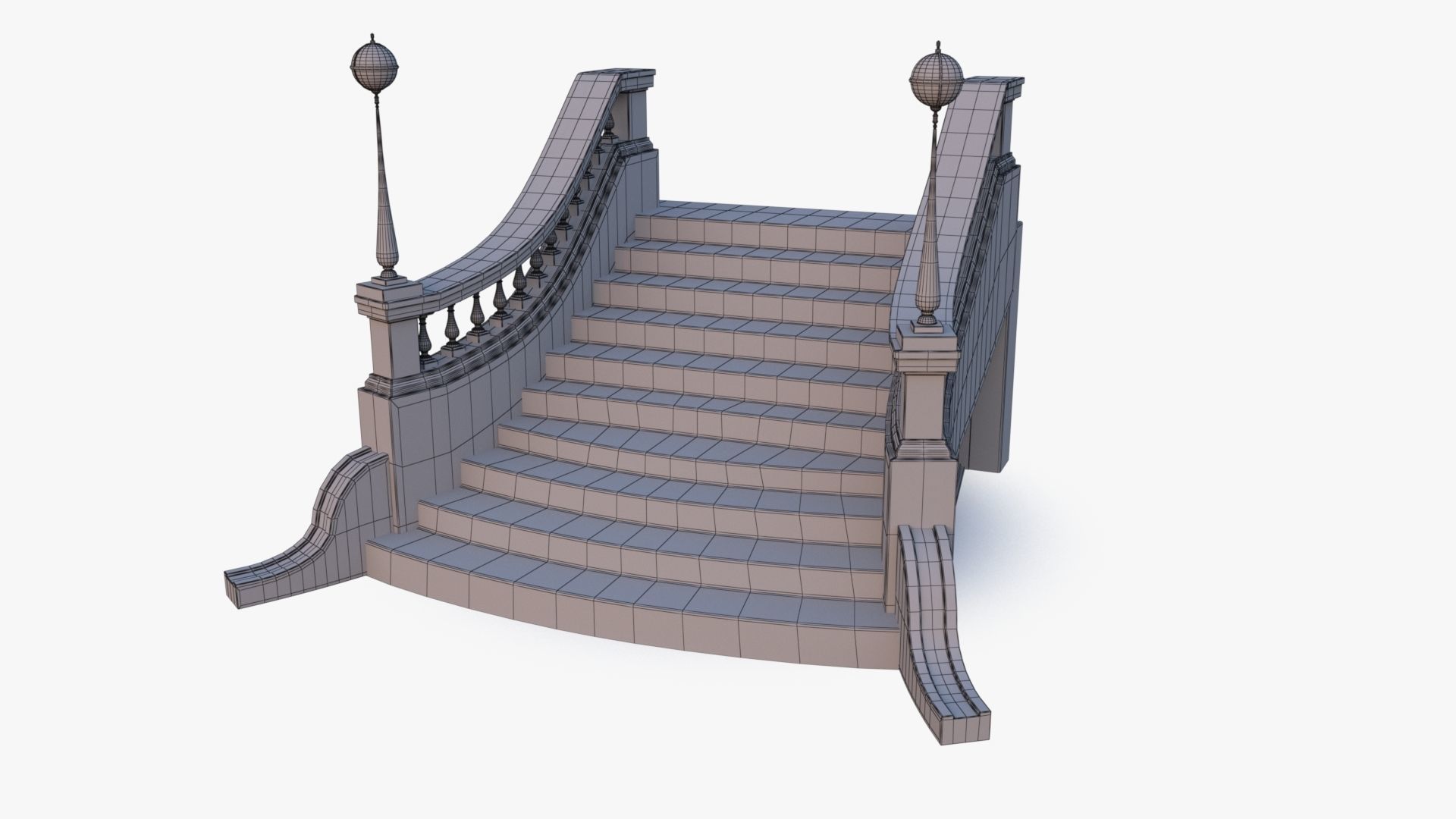 Stone Stair 0001 Low-poly 3D model_25