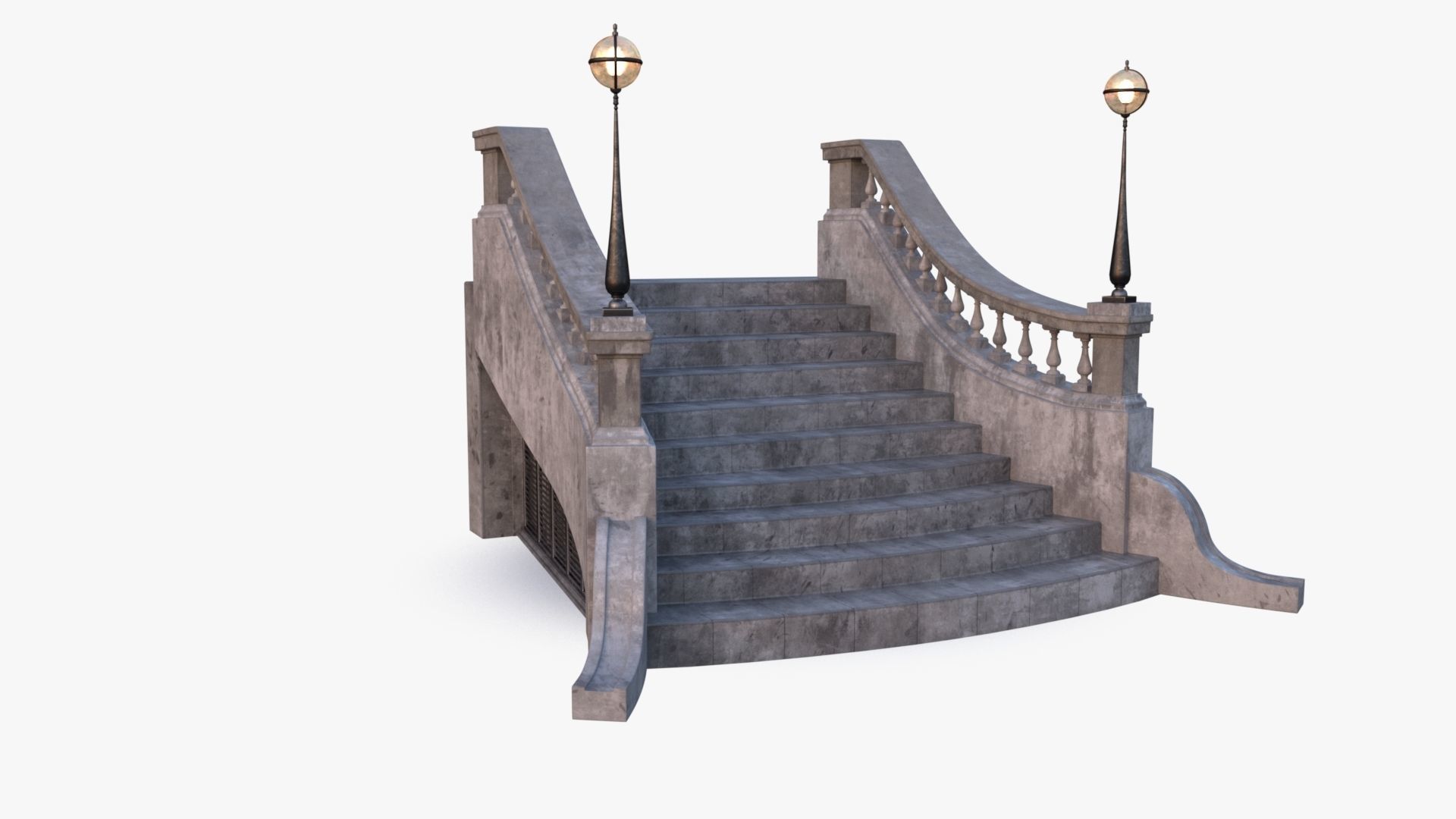 Stone Stair 0001 Low-poly 3D model_9