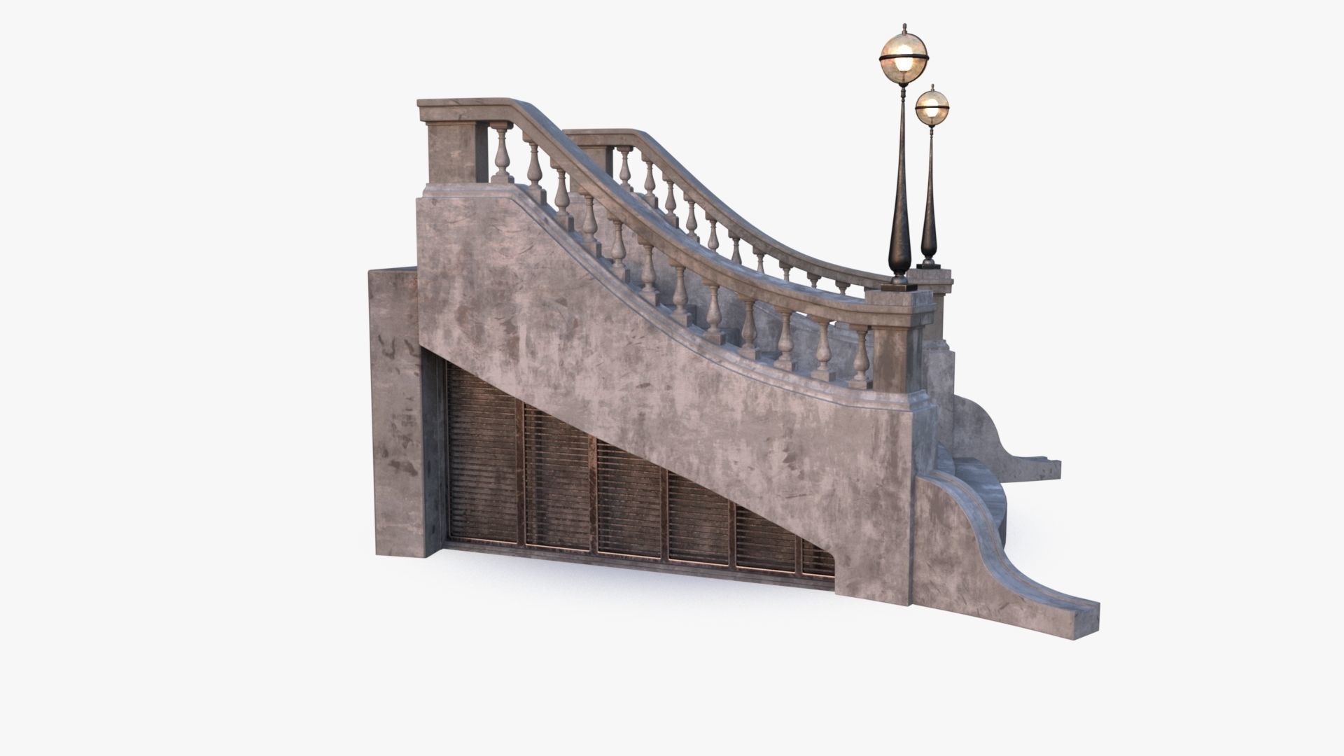 Stone Stair 0001 Low-poly 3D model_11