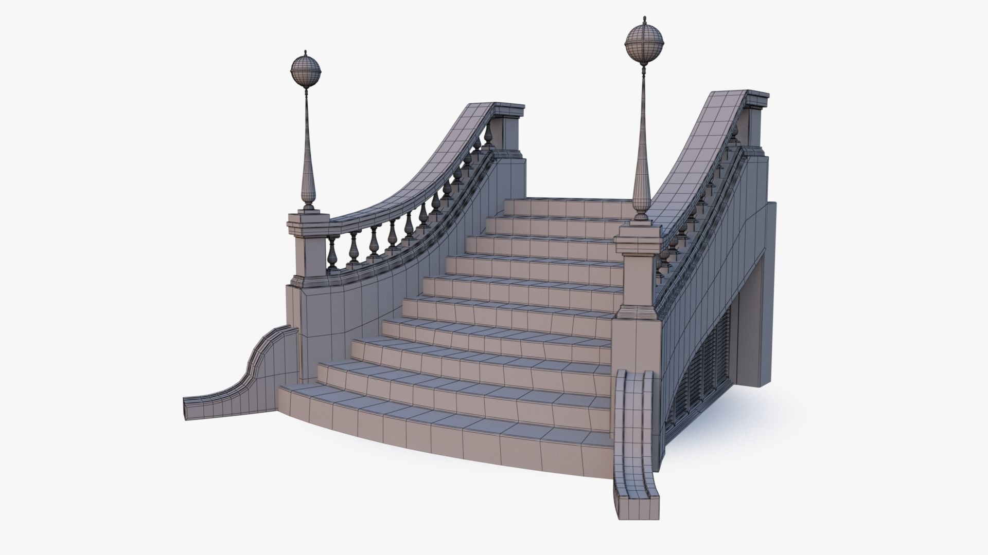 Stone Stair 0001 Low-poly 3D model_24