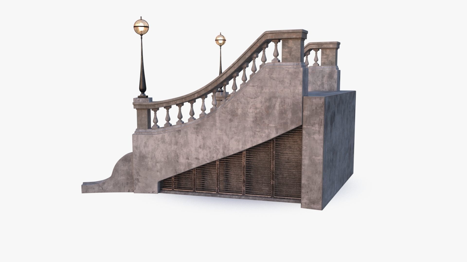 Stone Stair 0001 Low-poly 3D model_14