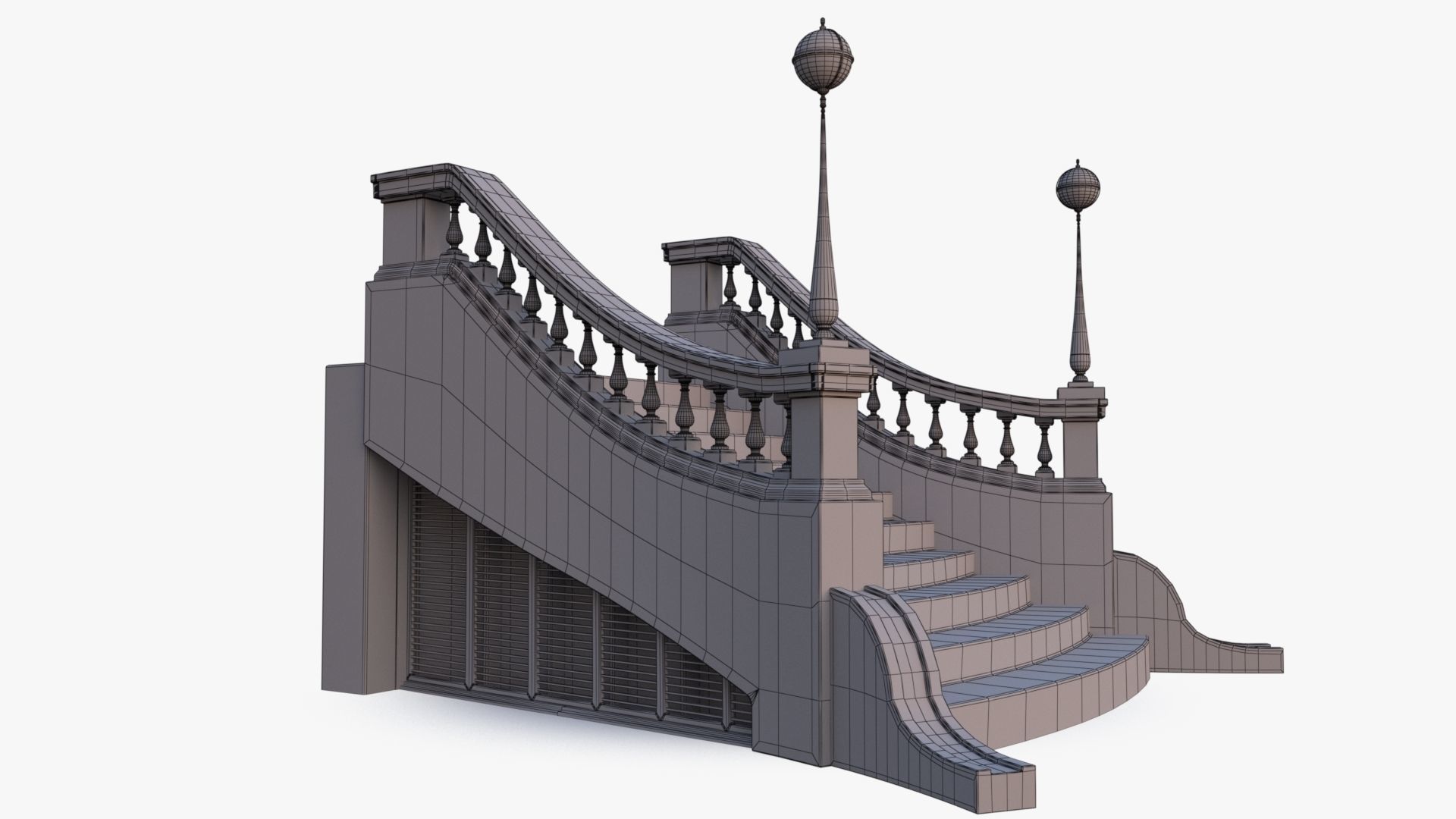 Stone Stair 0001 Low-poly 3D model_21