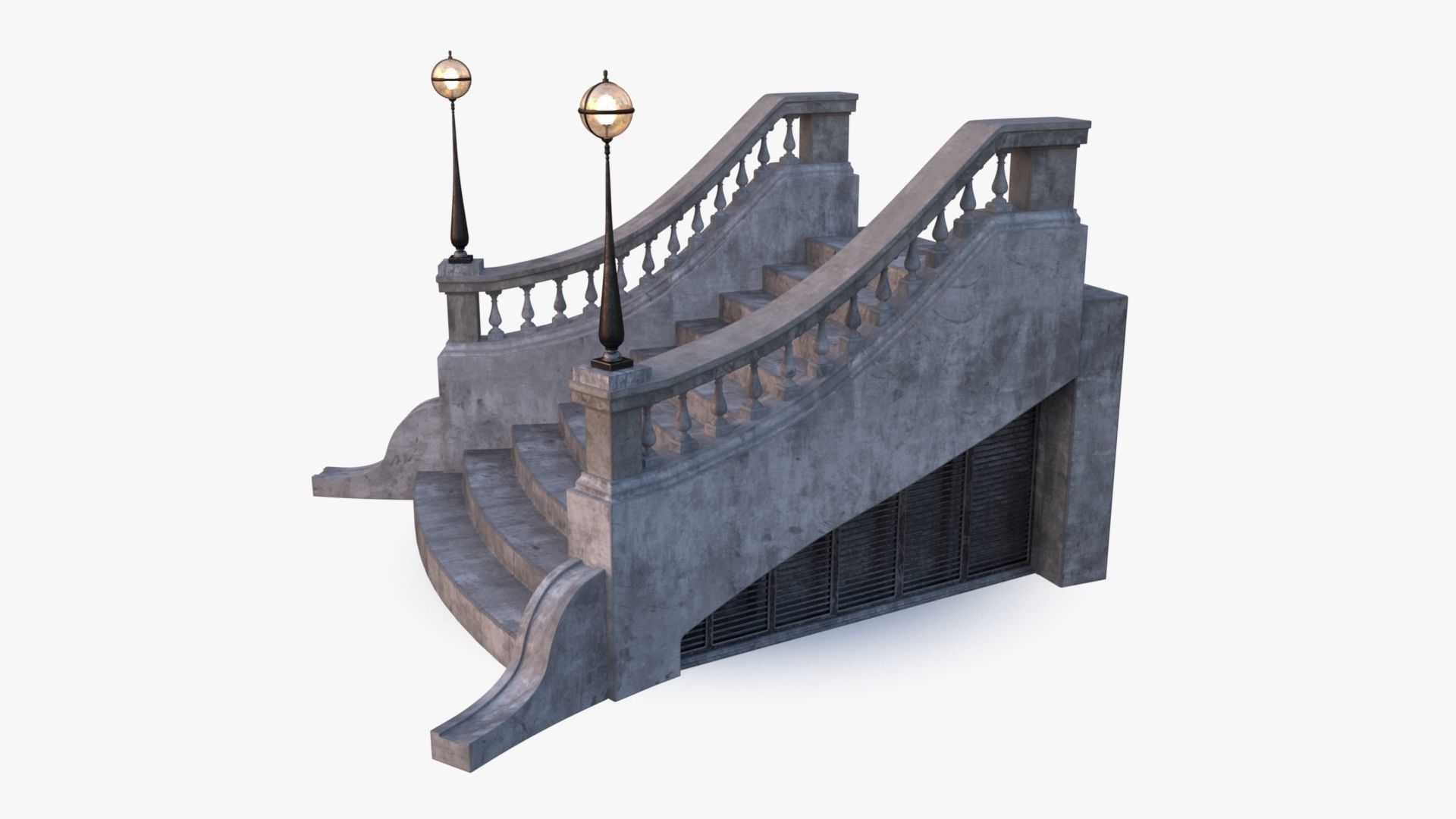 Stone Stair 0001 Low-poly 3D model_6