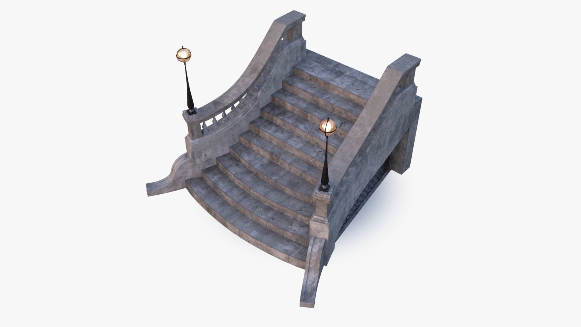 Stone Stair 0001 Low-poly 3D model_3