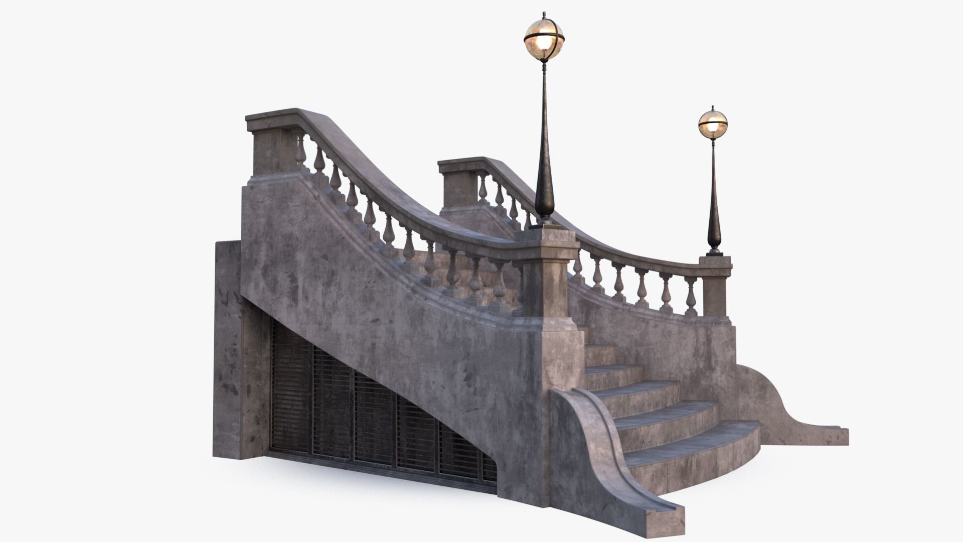 Stone Stair 0001 Low-poly 3D model_4