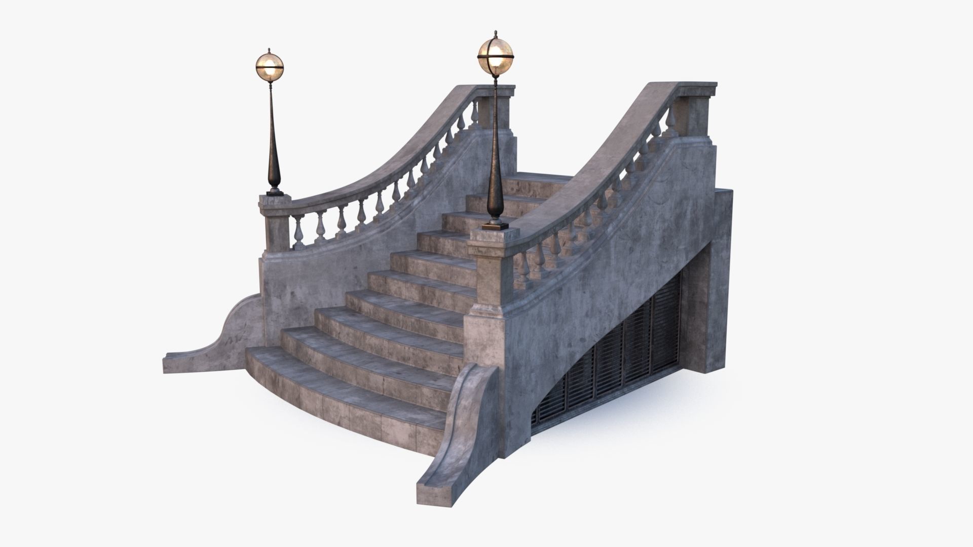 Stone Stair 0001 Low-poly 3D model_5