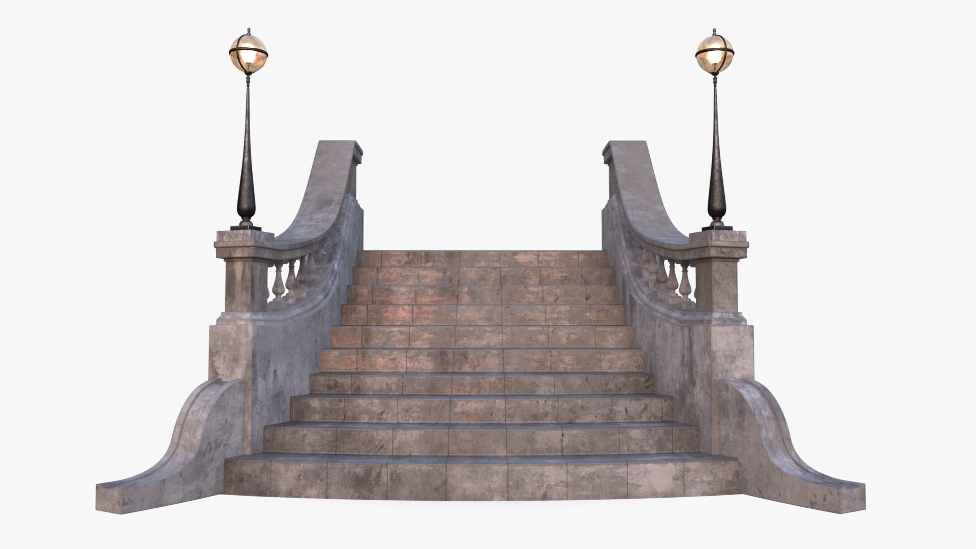 Stone Stair 0001 Low-poly 3D model_2