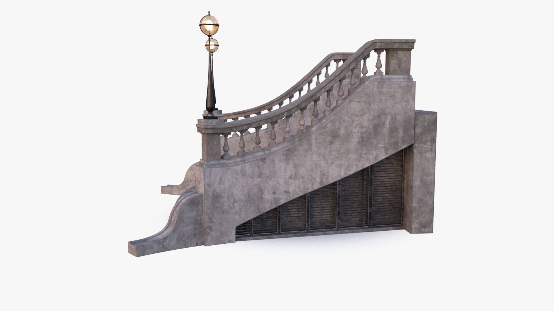 Stone Stair 0001 Low-poly 3D model_10