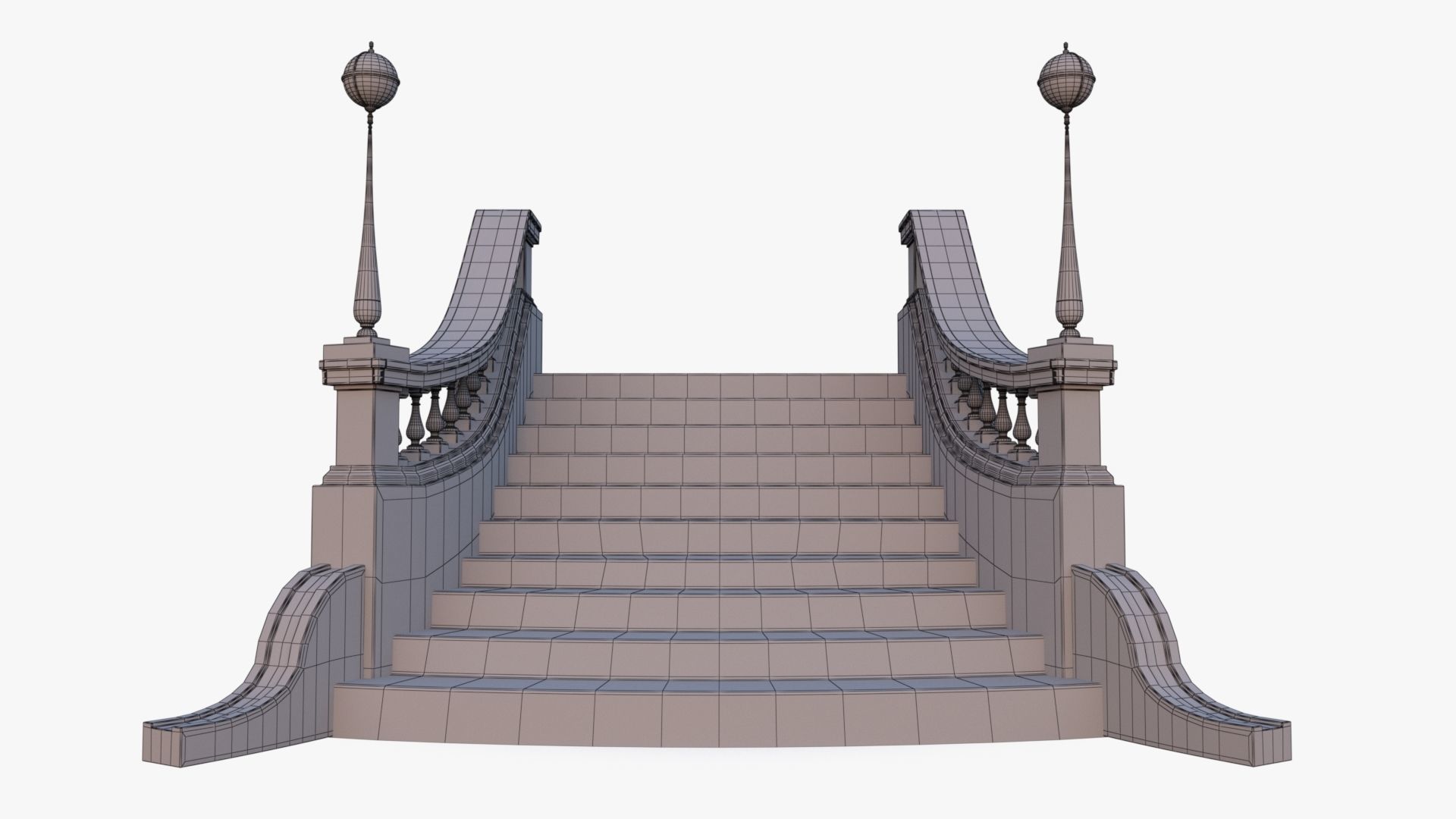 Stone Stair 0001 Low-poly 3D model_20