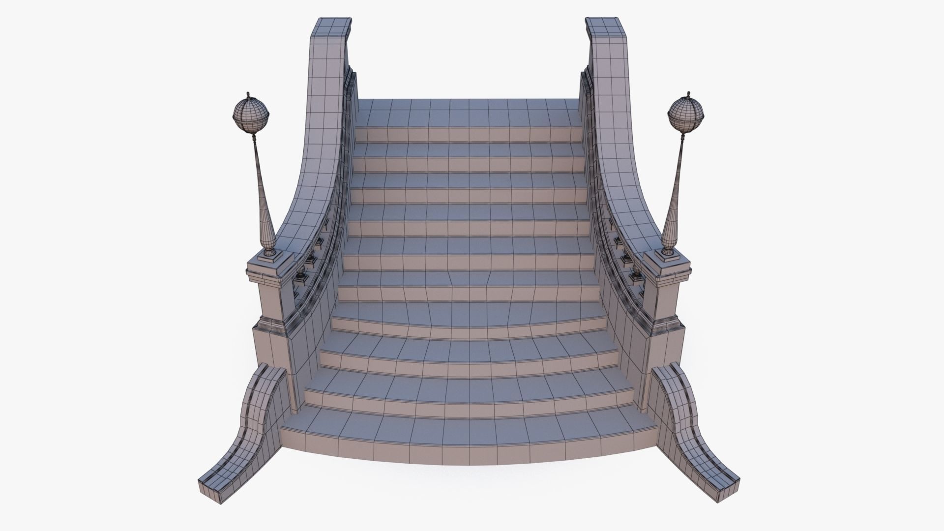 Stone Stair 0001 Low-poly 3D model_22