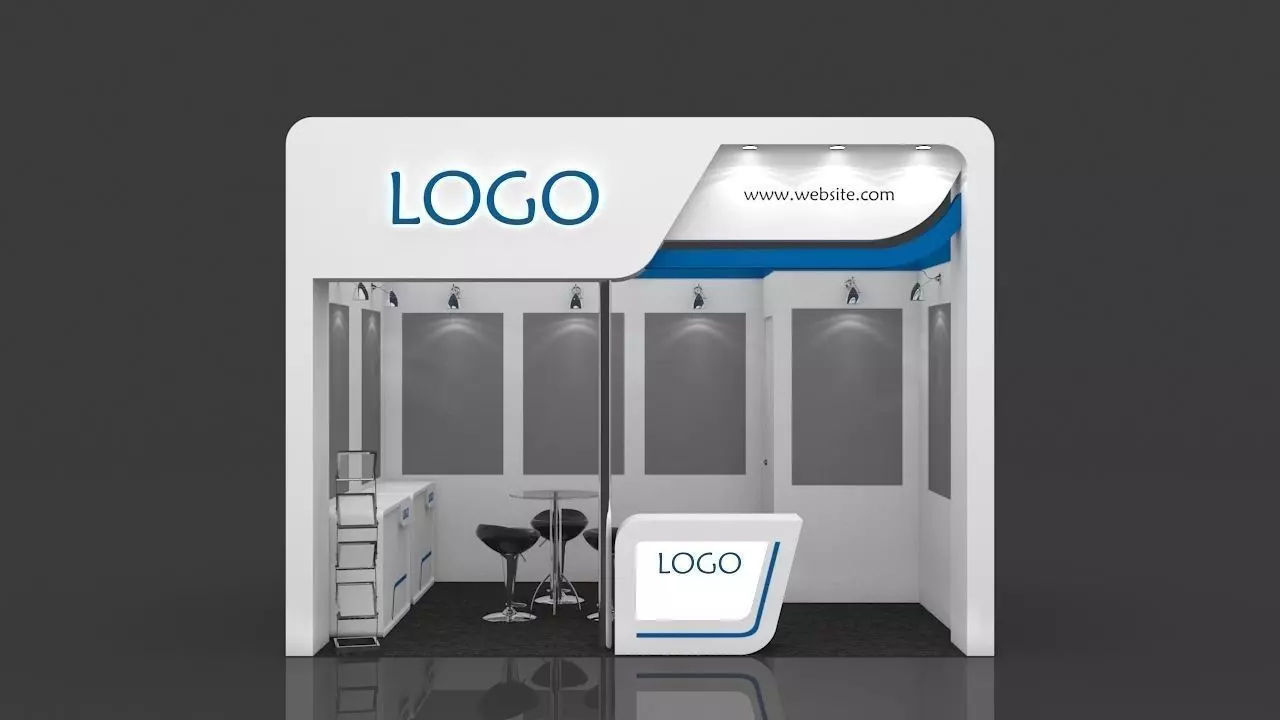 Exhibition Booth 3D Model 4 mtr x 3 mtr 3D model_0