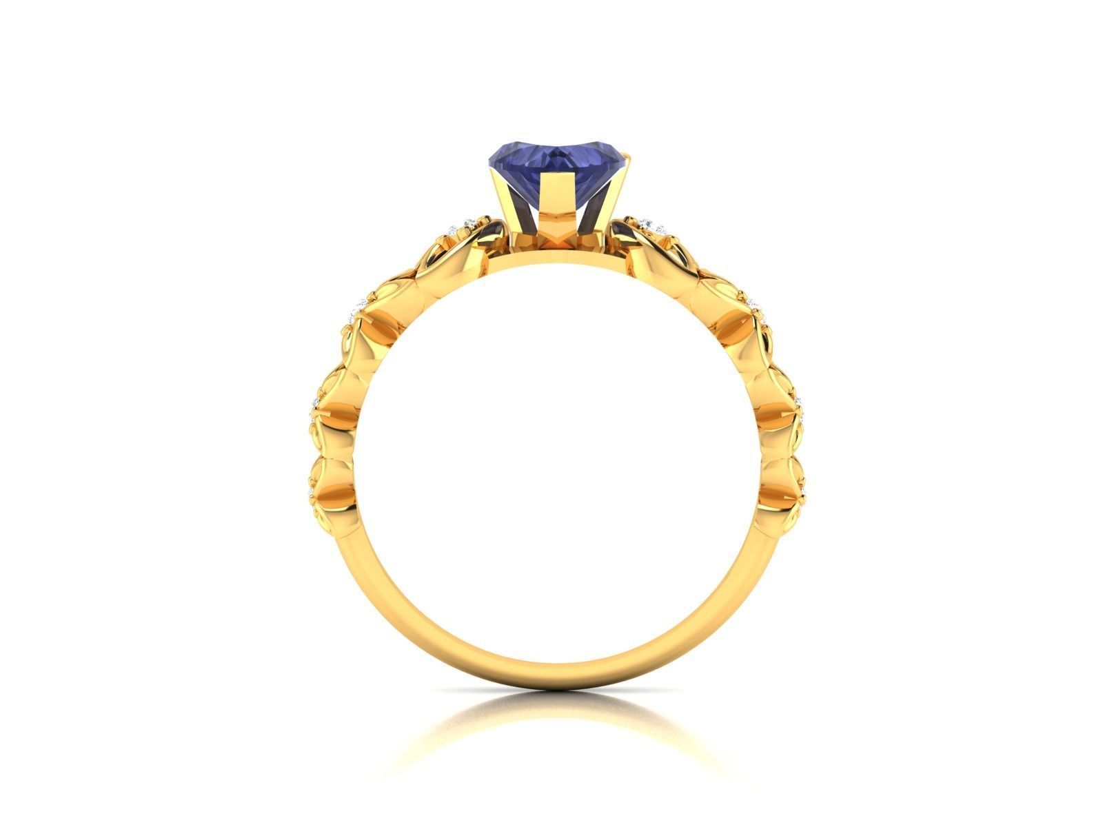 Solitaire Wedding Engagement WomenHeart  Ring 3D print model_4