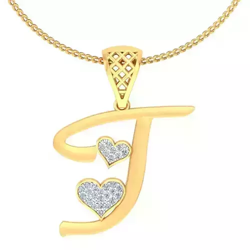 Alphabet Pendant T 3D print model