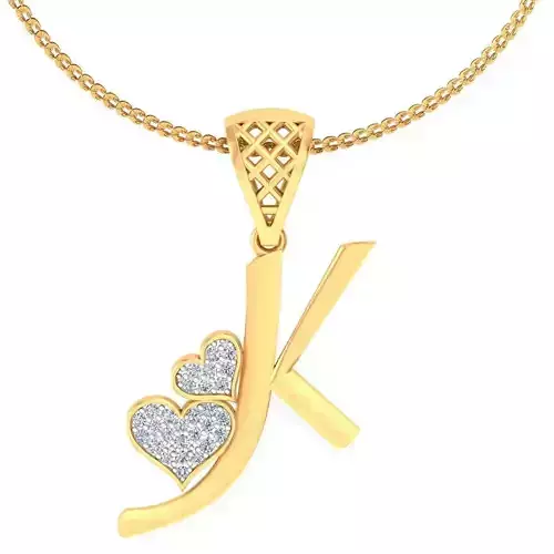 Alphabet Pendant K 3D print model