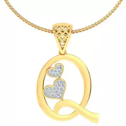 Alphabet Pendant Q 3D print model