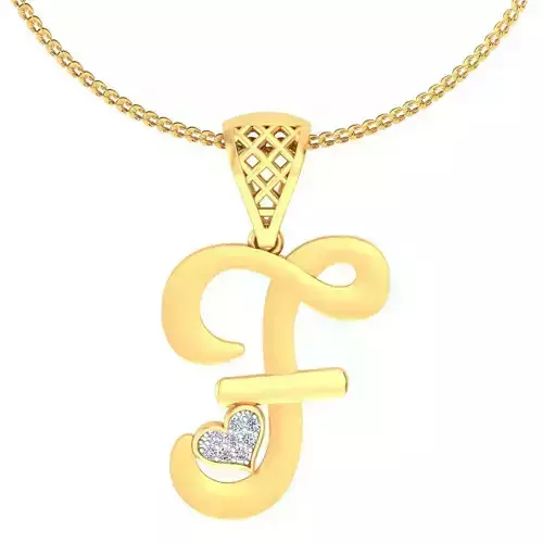 Alphabet Pendant F 3D print model