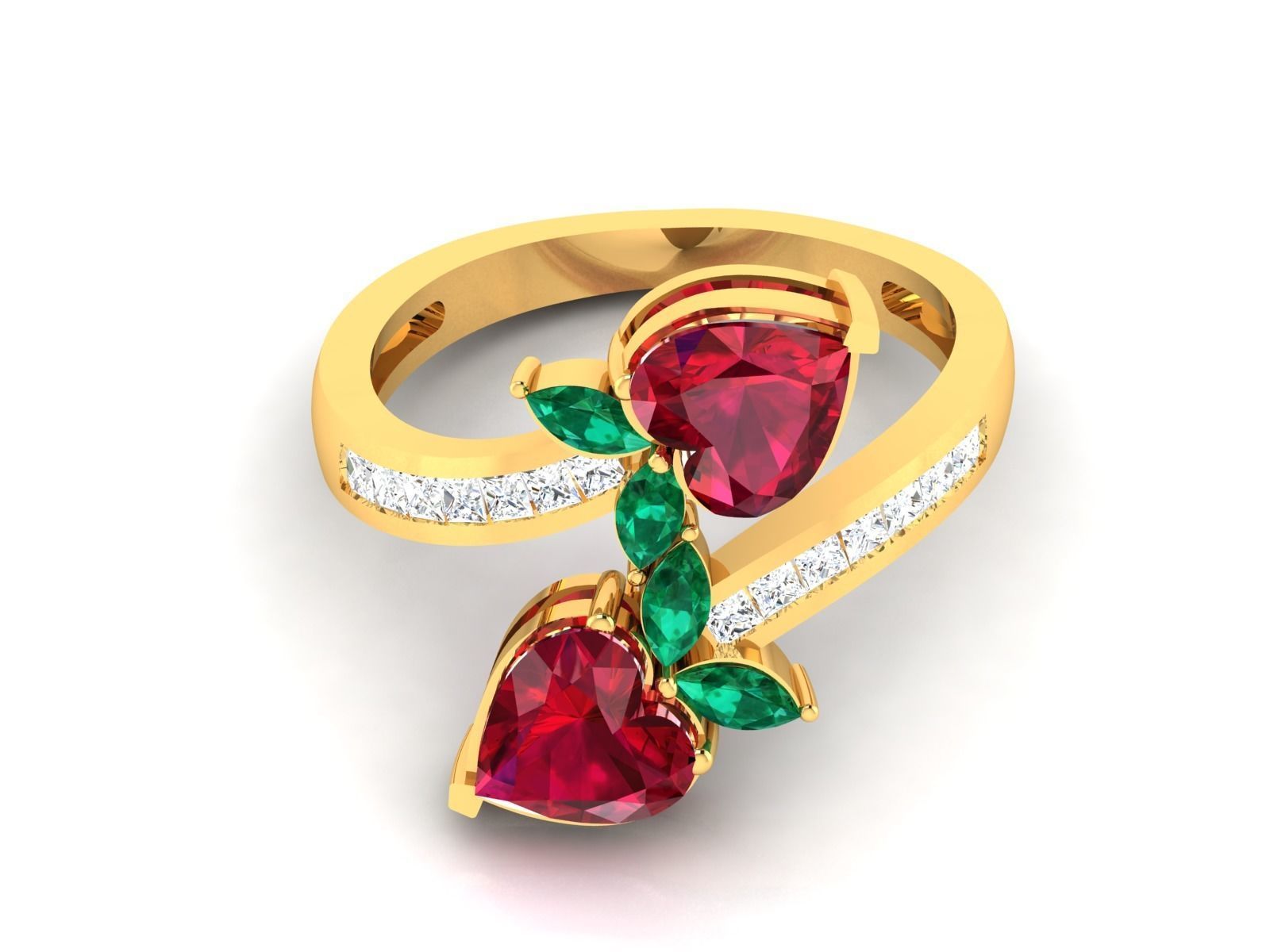 Solitaire Wedding Engagement Women Heart  Ring 3D print model_7