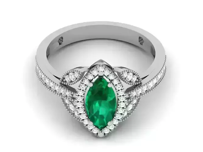 Solitaire Wedding Engagement Women Marquise Ring 3D print model