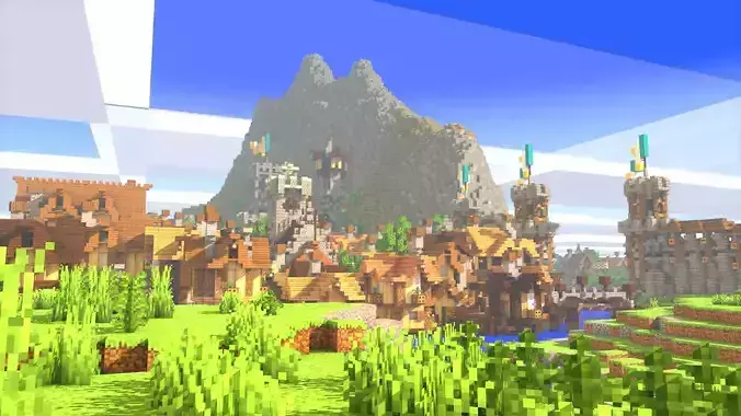 Minecraft Village 3D model