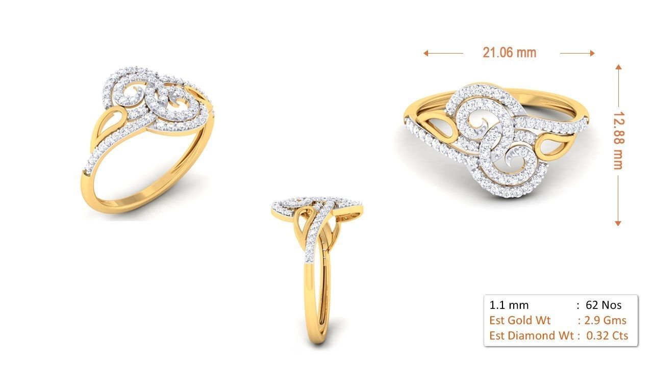 Women ring 3D print model_1