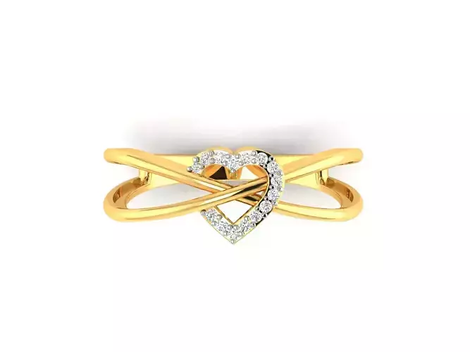 Solitaire Wedding Engagement Women Heart Ring 3D print model