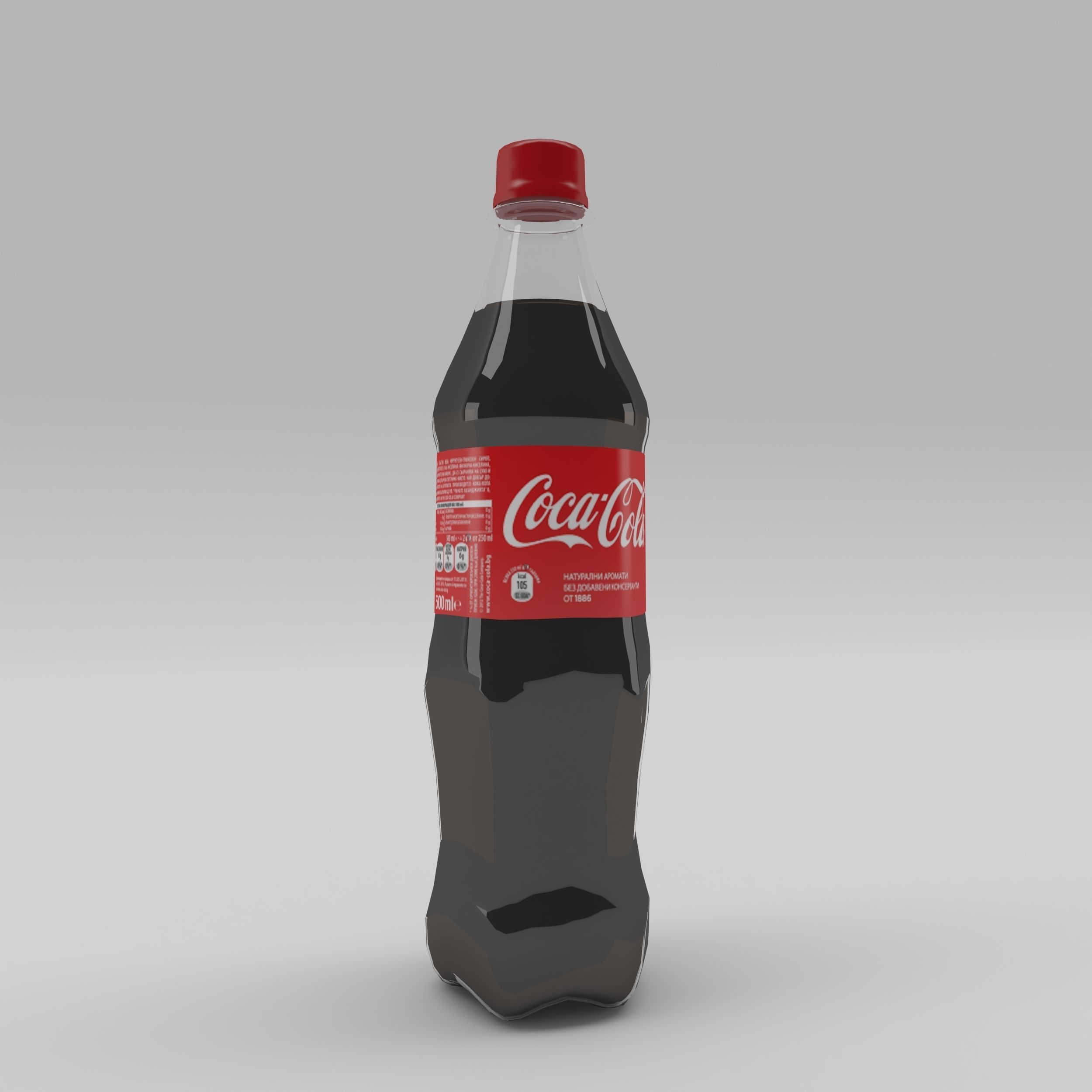 Bottle Coca-cola 1 Low-poly 3D model_3