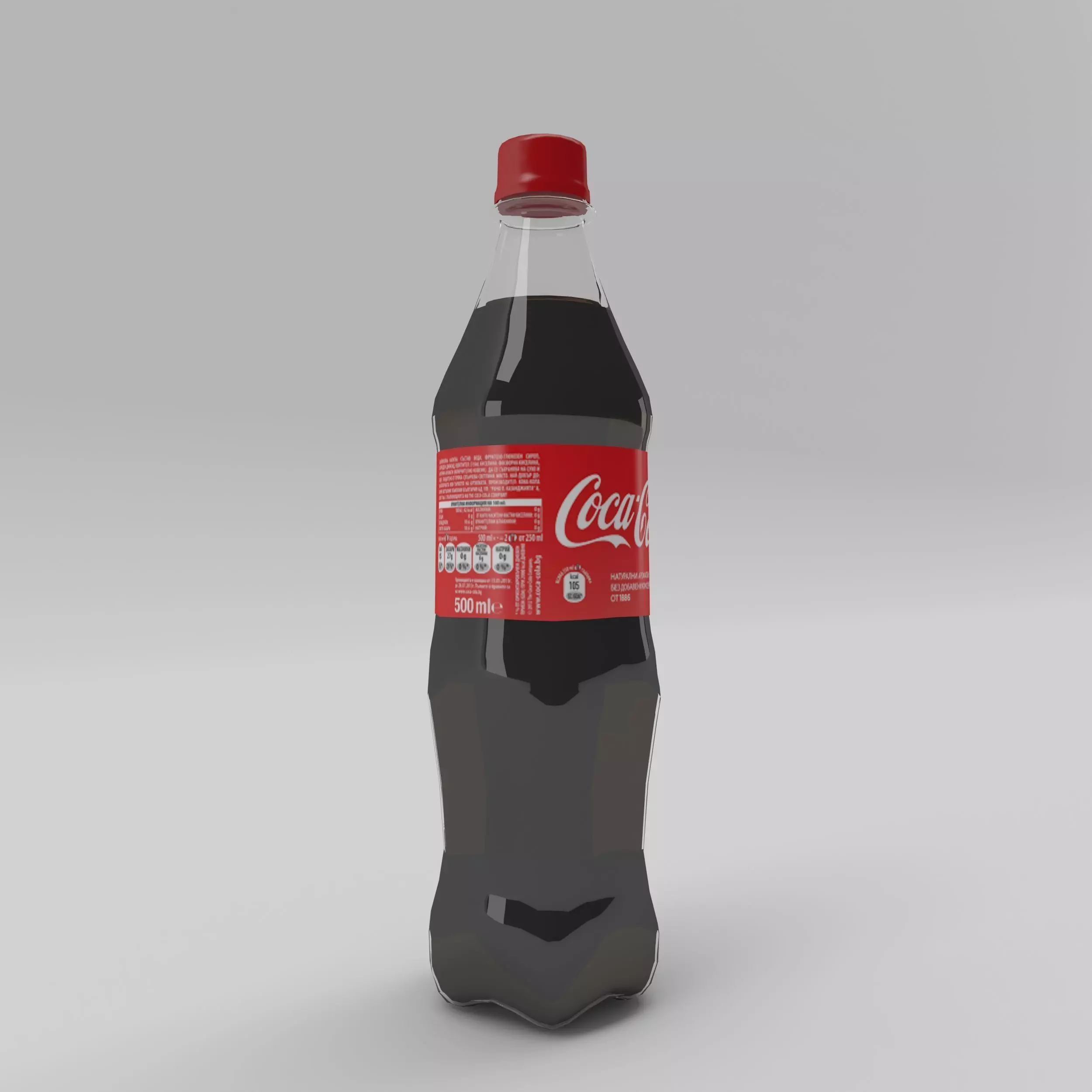 Bottle Coca-cola 1 Low-poly 3D model_0