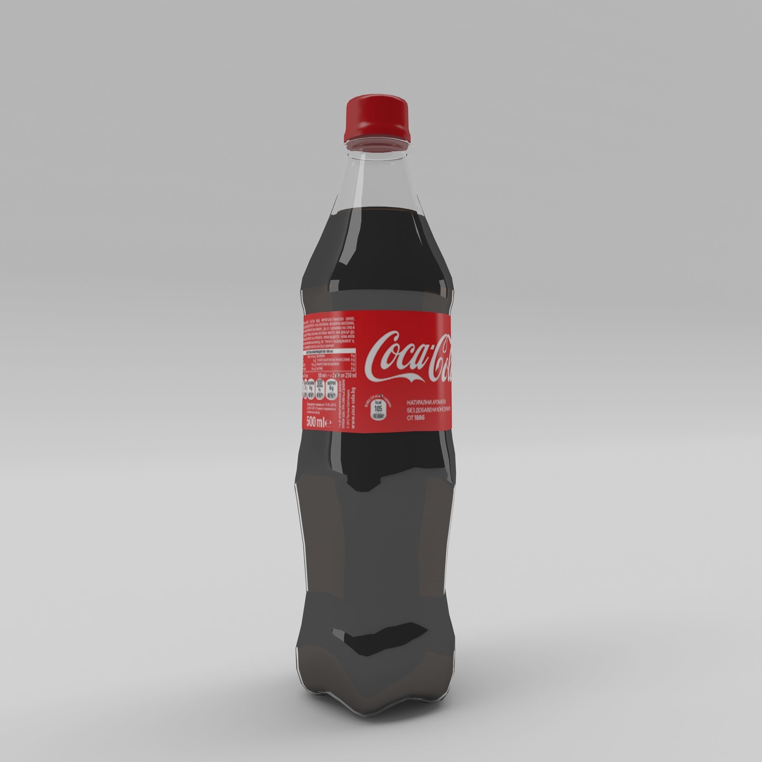 Bottle Coca-cola 1 Low-poly 3D model_2