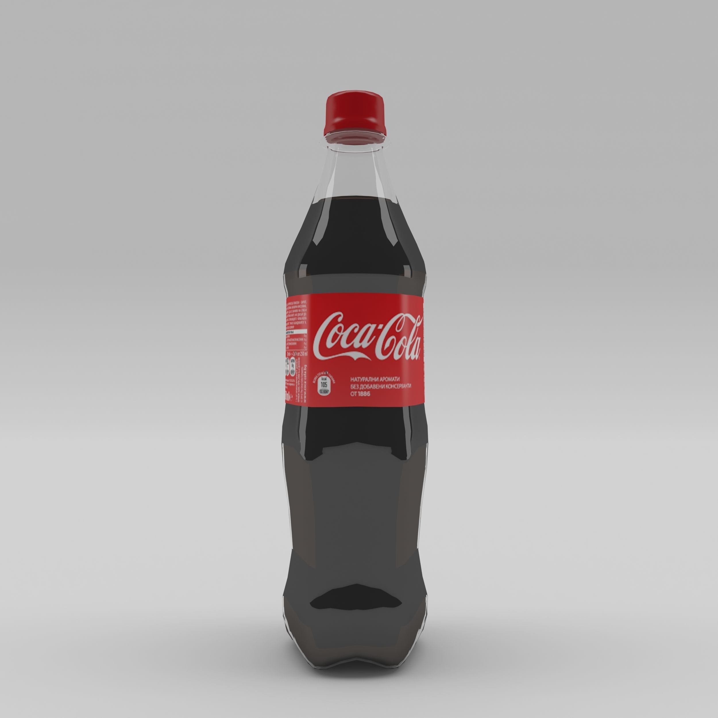 Bottle Coca-cola 1 Low-poly 3D model_4