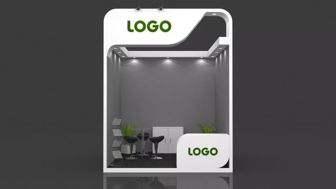 Exhibition Booth 3D Model 3 mtr x 3 mtr 3D model_0