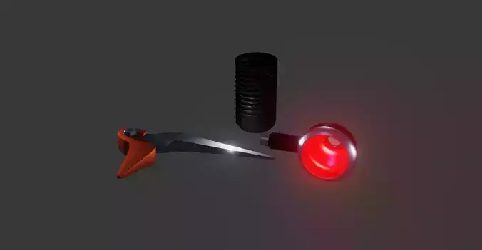 Handle brake - Rubber fork - Indicator Lights 3D model