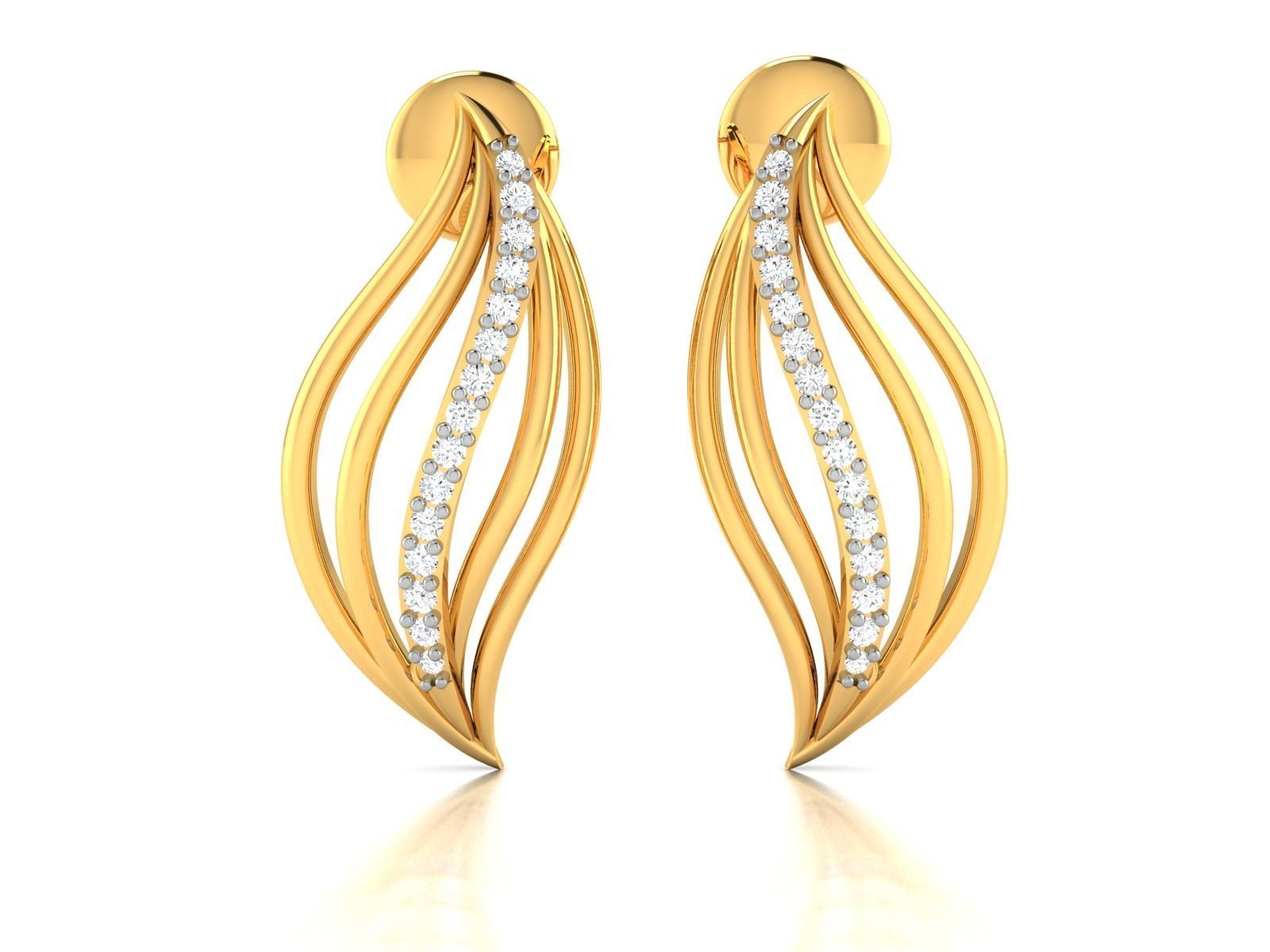 Unique Diamonds Earrings 3D print model_4