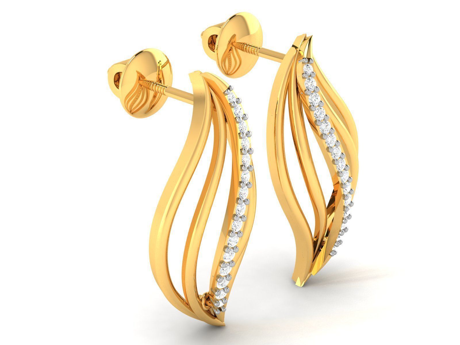 Unique Diamonds Earrings 3D print model_1