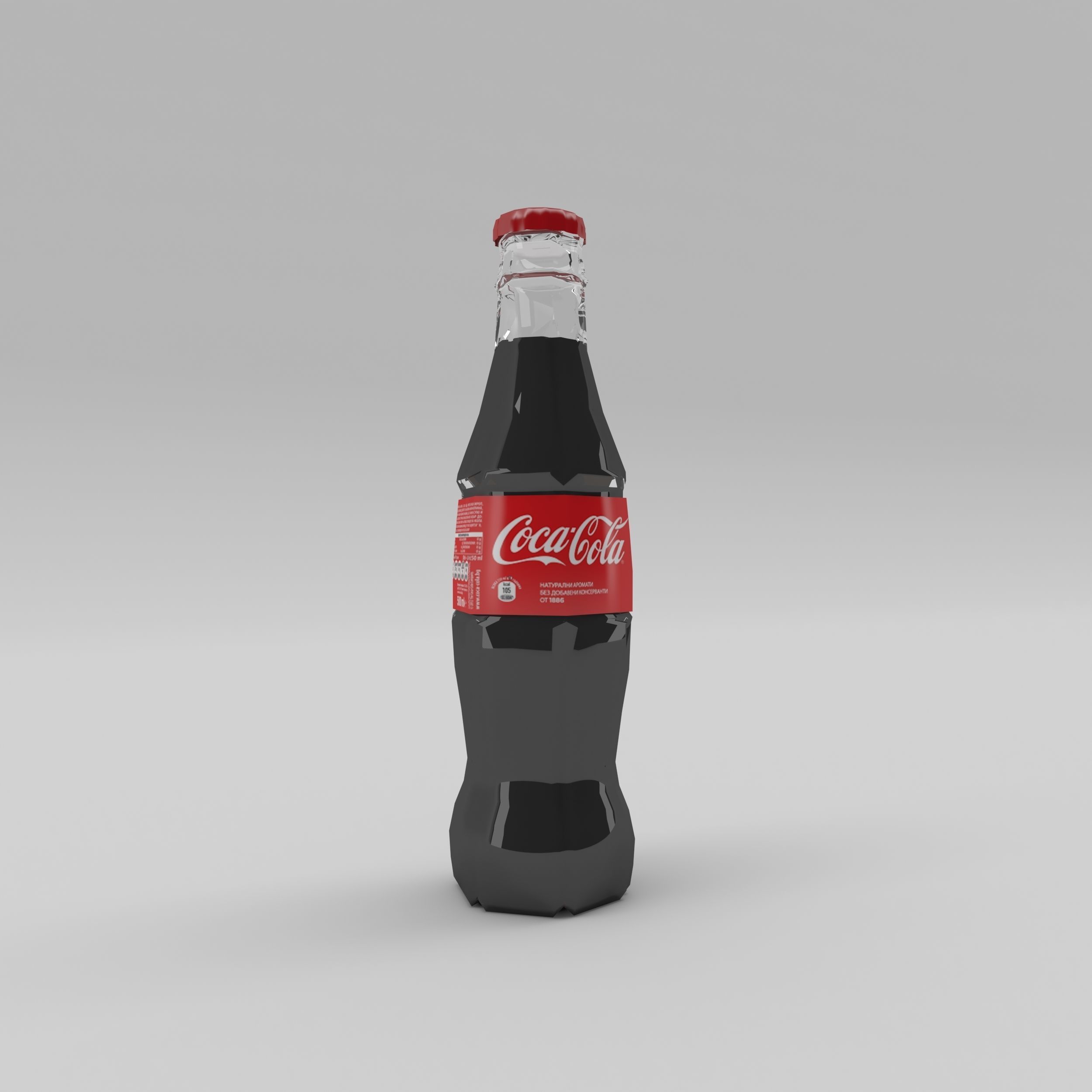 Bottle Coca-cola 3 Low-poly 3D model_2