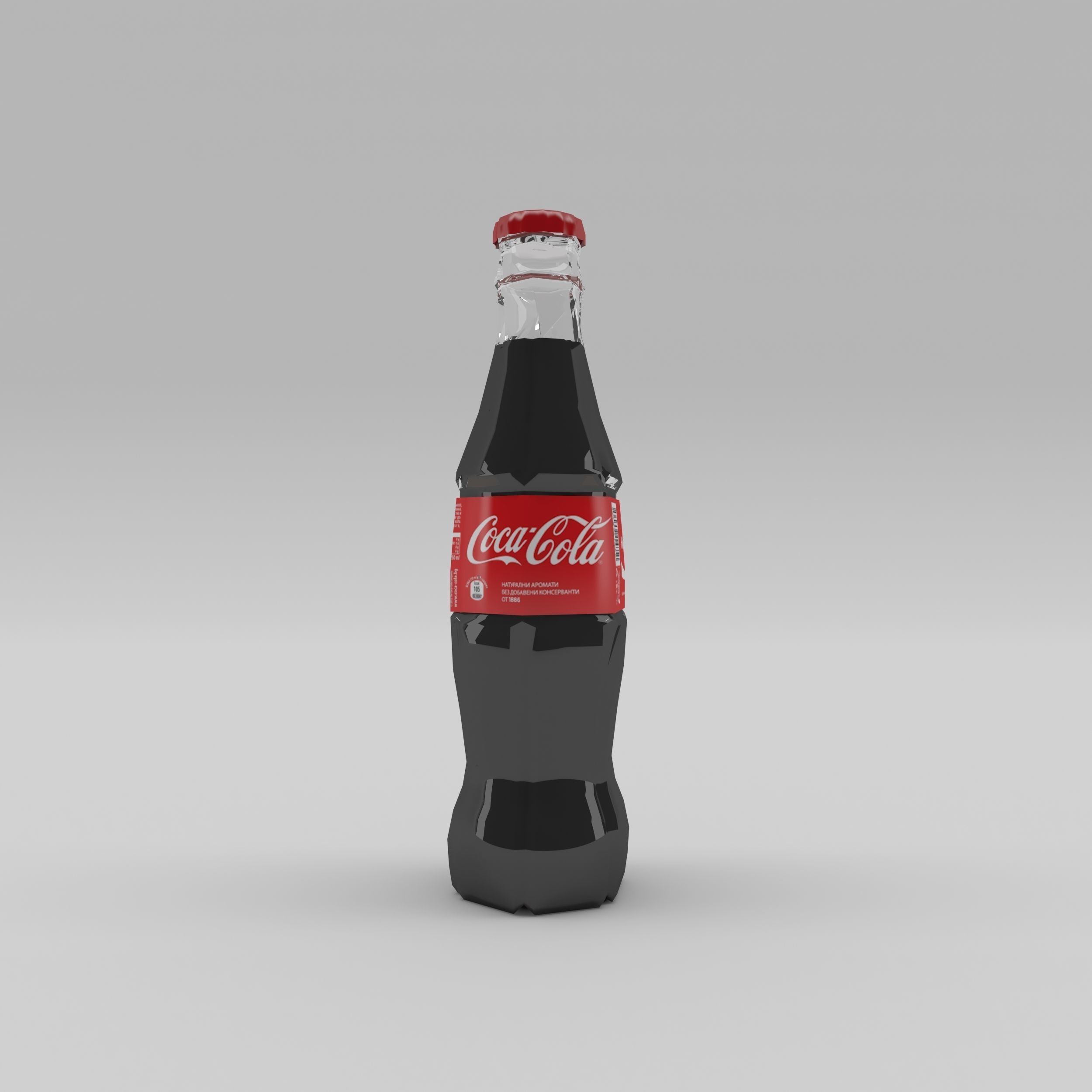 Bottle Coca-cola 3 Low-poly 3D model_4
