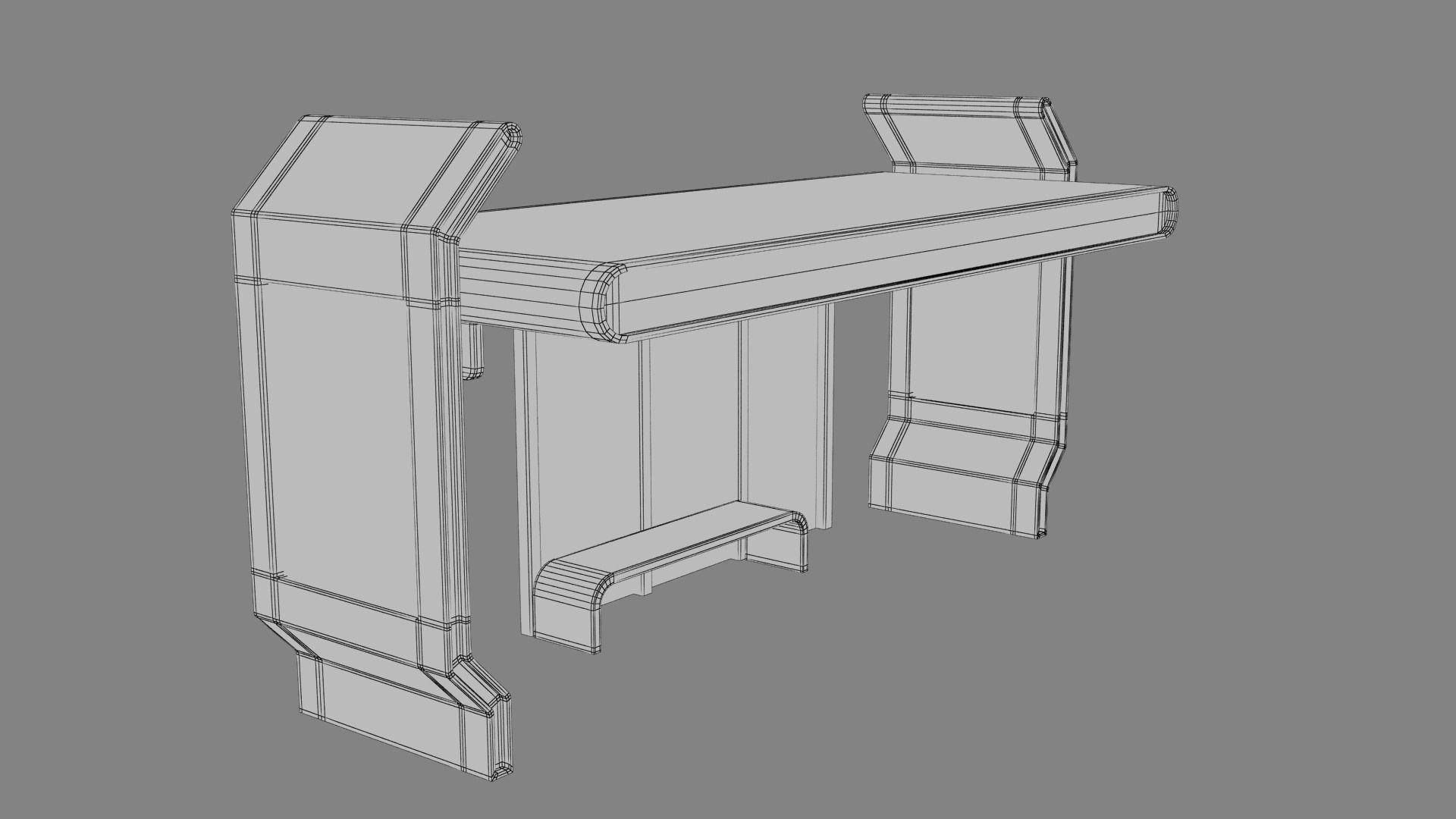 Bus Stop Low-poly 3D model_35