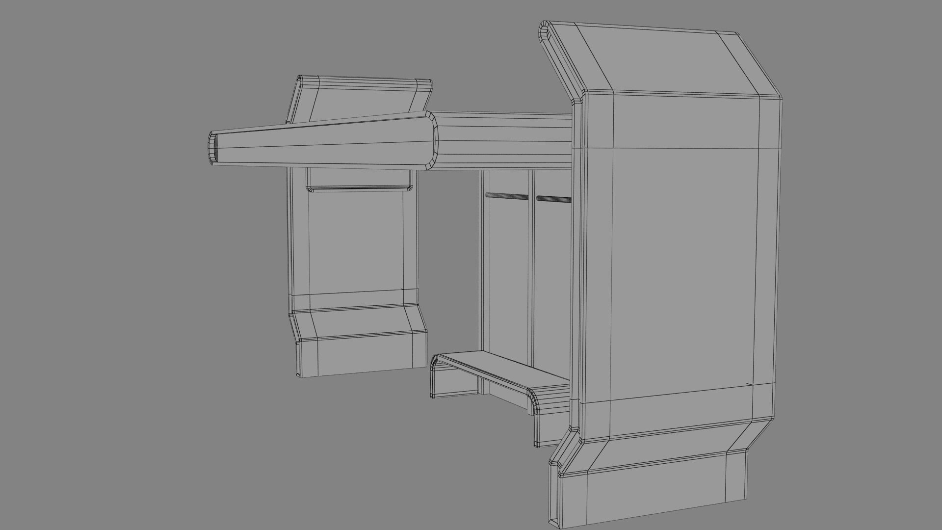 Bus Stop Low-poly 3D model_29