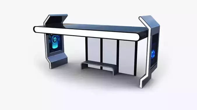Bus Stop Low-poly 3D model