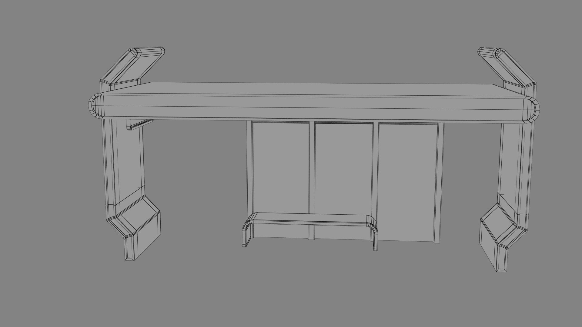 Bus Stop Low-poly 3D model_25